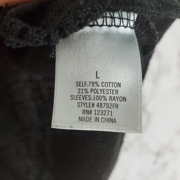 JUN & IVY Black Sheer Blouse Lace Embroidery Large - Picture 7 of 10